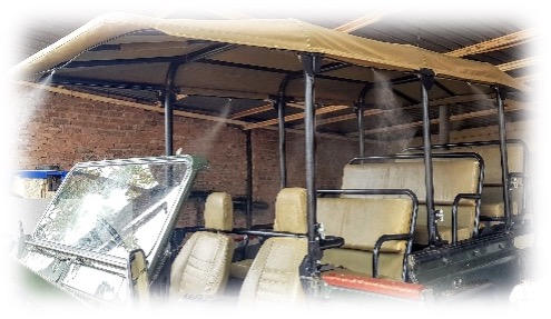 vehicle misting system golf cart game drive